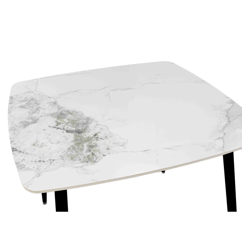 LIBERTA QUADRO ΤΡΑΠΕΖΙ ΛΕΥΚΟ ΜΕ ΟΨΗ ΜΑΡΜΑΡΟΥ 90x90x77