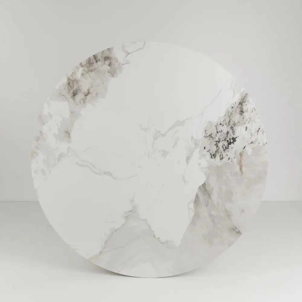 LIBERTA ATRIUM ΤΡΑΠΕΖΙ ΛΕΥΚΟ ΜΕ ΟΨΗ ΜΑΡΜΑΡΟΥ 110x110x76cm