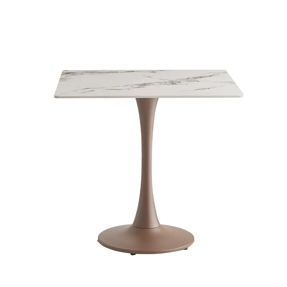 LIBERTA COCOA ΤΡΑΠΕΖΙ ΑΣΠΡΟ ΜΑΡΜΑΡΟ 80x80x75cm