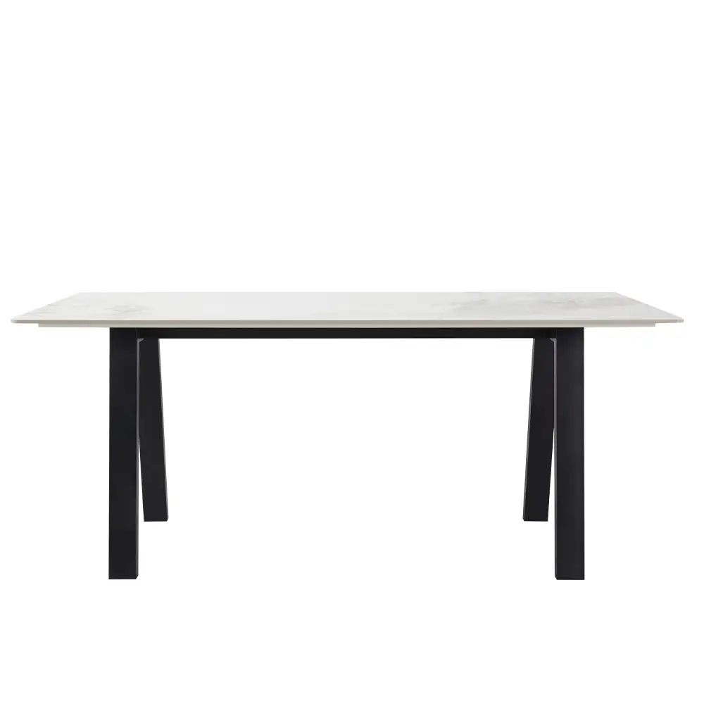 LIBERTA NOTTE ΤΡΑΠΕΖΙ ΛΕΥΚΟ ΠΕΤΡΑ ΜΑΥΡΟ 180x90x76cm