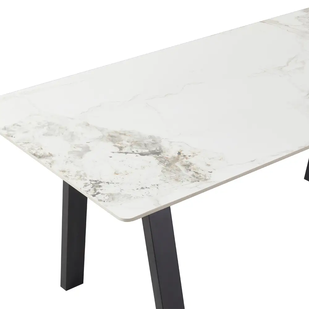 LIBERTA NOTTE ΤΡΑΠΕΖΙ ΛΕΥΚΟ ΠΕΤΡΑ ΜΑΥΡΟ 180x90x76cm