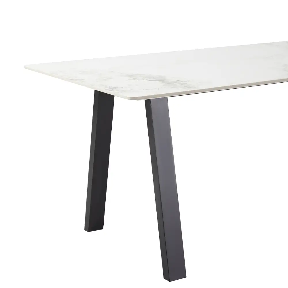 LIBERTA NOTTE ΤΡΑΠΕΖΙ ΛΕΥΚΟ ΠΕΤΡΑ ΜΑΥΡΟ 180x90x76cm