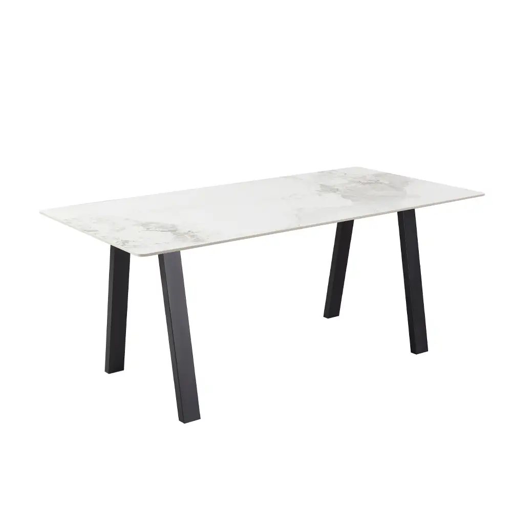 LIBERTA NOTTE ΤΡΑΠΕΖΙ ΛΕΥΚΟ ΠΕΤΡΑ ΜΑΥΡΟ 180x90x76cm