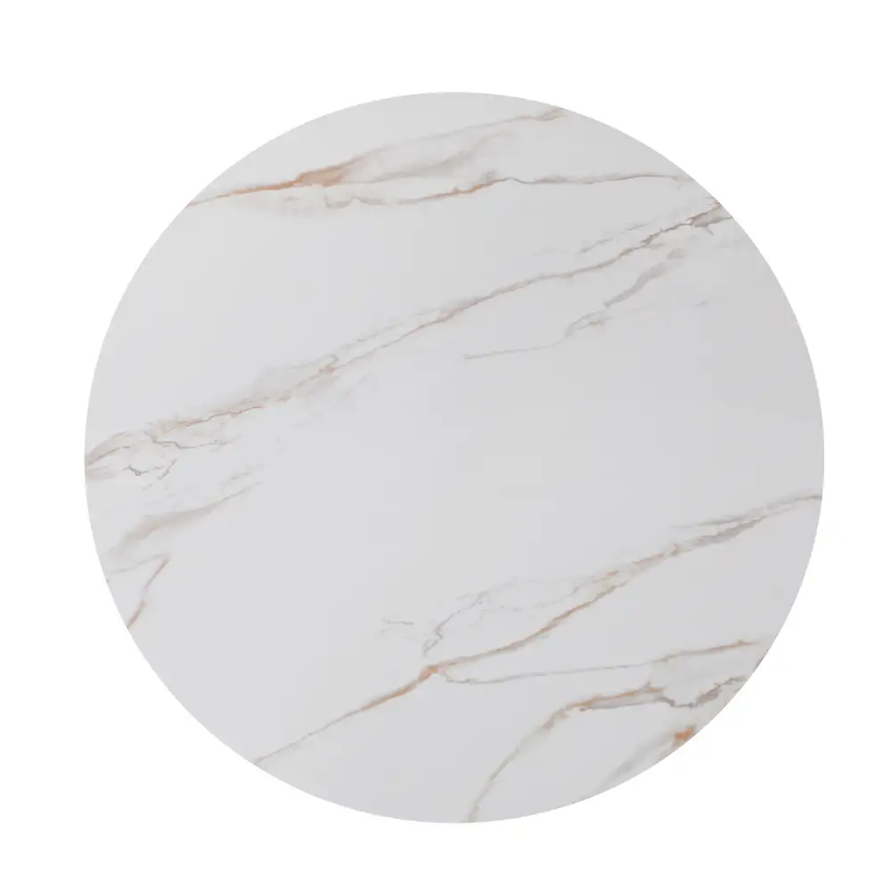 LIBERTA NOISETTE ΤΡΑΠΕΖΙ ΛΕΥΚΟ ΜΕ ΟΨΗ ΜΑΡΜΑΡΟΥ 120x120x76cm