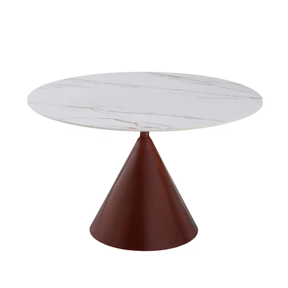 LIBERTA NOISETTE ΤΡΑΠΕΖΙ ΛΕΥΚΟ ΜΕ ΟΨΗ ΜΑΡΜΑΡΟΥ 120x120x76cm