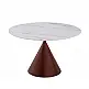 LIBERTA NOISETTE ΤΡΑΠΕΖΙ ΛΕΥΚΟ ΜΕ ΟΨΗ ΜΑΡΜΑΡΟΥ 120x120x76cm