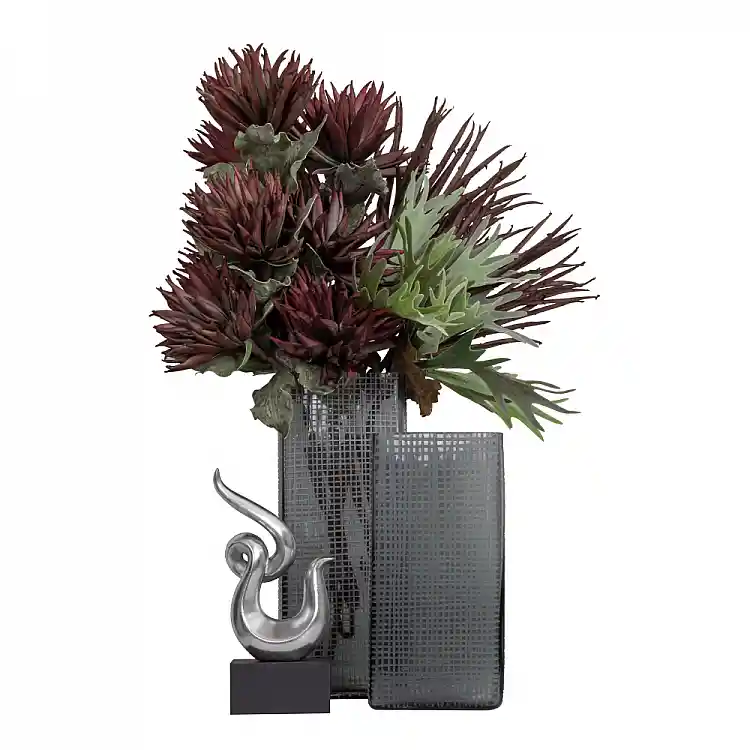 LIBERTA GRAVIR GREY ΒΑΖΟ 16x12x44cm ΓΥΑΛΙ ΓΚΡΙ