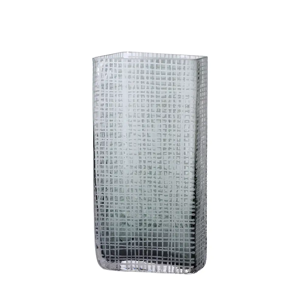 LIBERTA GRAVIR GREY ΒΑΖΟ 16x12x33cm ΓΥΑΛΙ ΓΚΡΙ