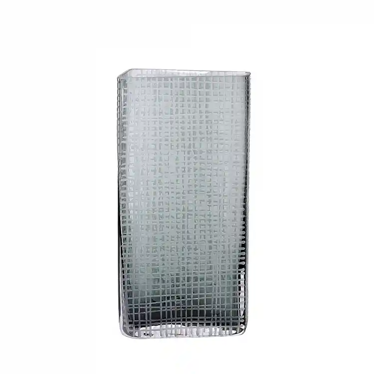 LIBERTA GRAVIR GREY ΒΑΖΟ 16x12x33cm ΓΥΑΛΙ ΓΚΡΙ