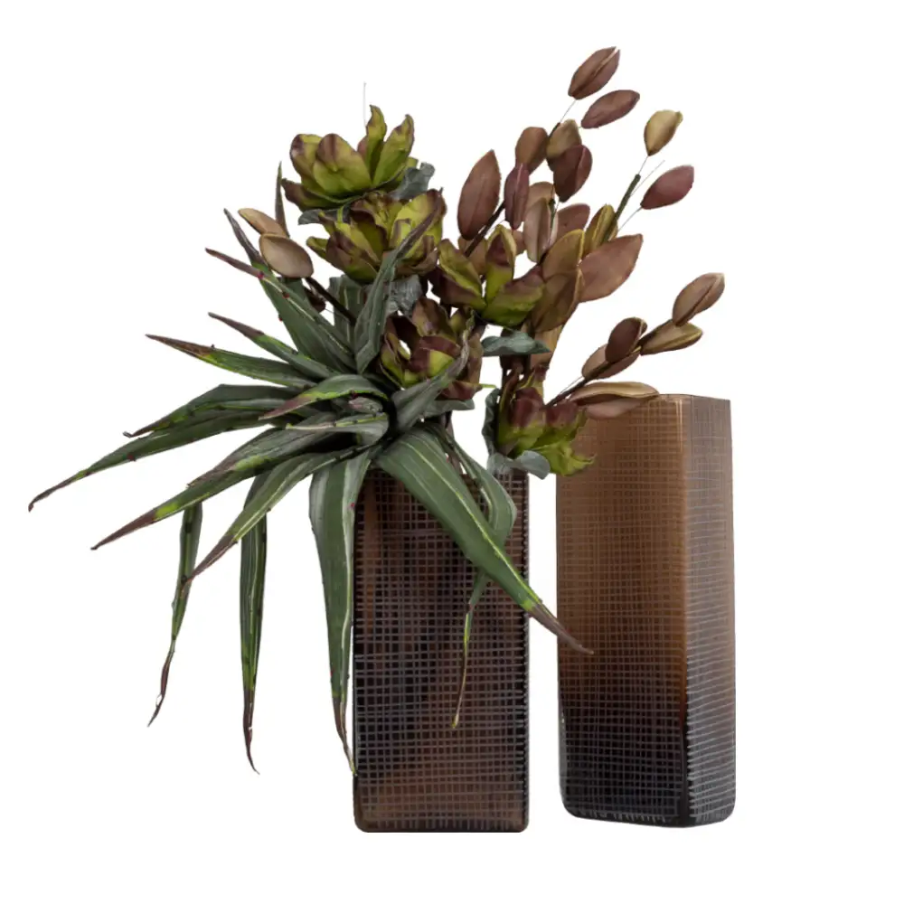 LIBERTA GRAVIR HONEY ΒΑΖΟ 16x12x44cm ΓΥΑΛΙ ΚΑΦΕ