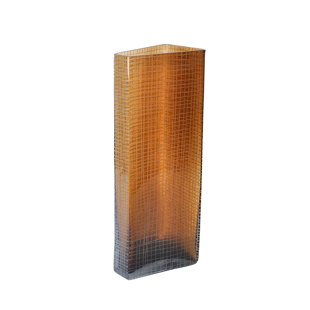 LIBERTA GRAVIR HONEY ΒΑΖΟ 16x12x44cm ΓΥΑΛΙ ΚΑΦΕ