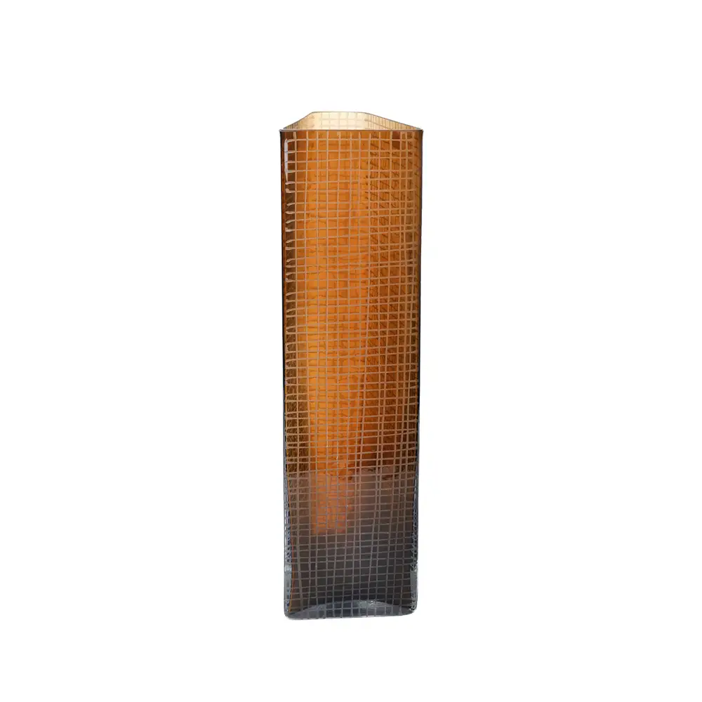 LIBERTA GRAVIR HONEY ΒΑΖΟ 16x12x44cm ΓΥΑΛΙ ΚΑΦΕ