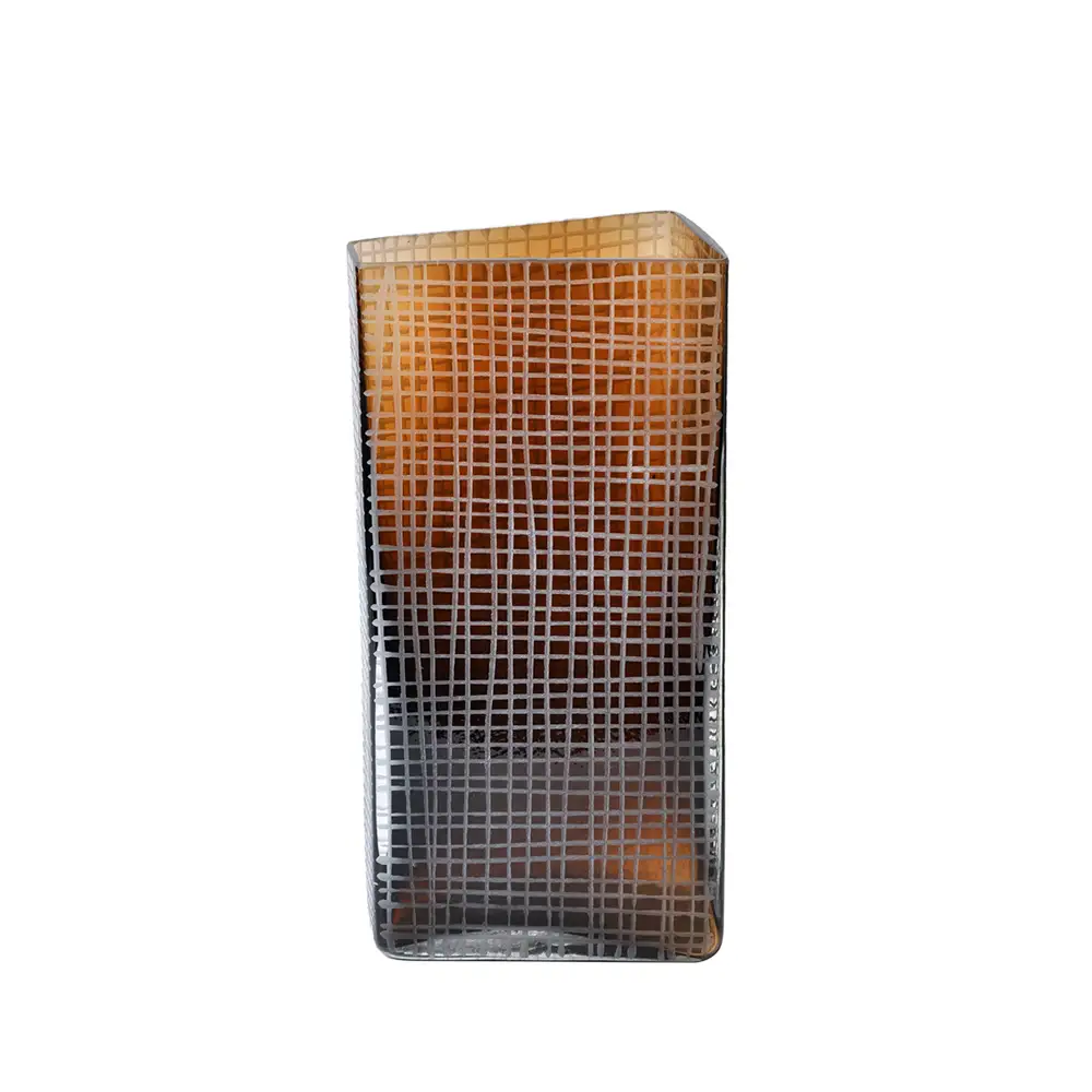 LIBERTA GRAVIR HONEY ΒΑΖΟ 16x12x33cm ΓΥΑΛΙ ΚΑΦΕ