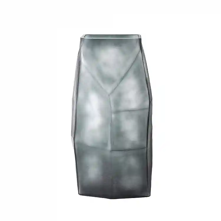 LIBERTA ROCHE GREY ΒΑΖΟ 21x15x38cm ΓΥΑΛΙ ΓΚΡΙ