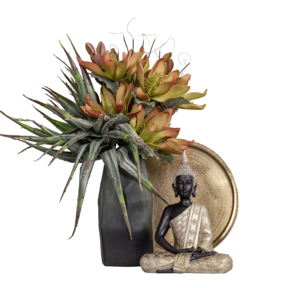 LIBERTA ROCHE GREY ΒΑΖΟ 17x13x31cm ΓΥΑΛΙ ΓΚΡΙ