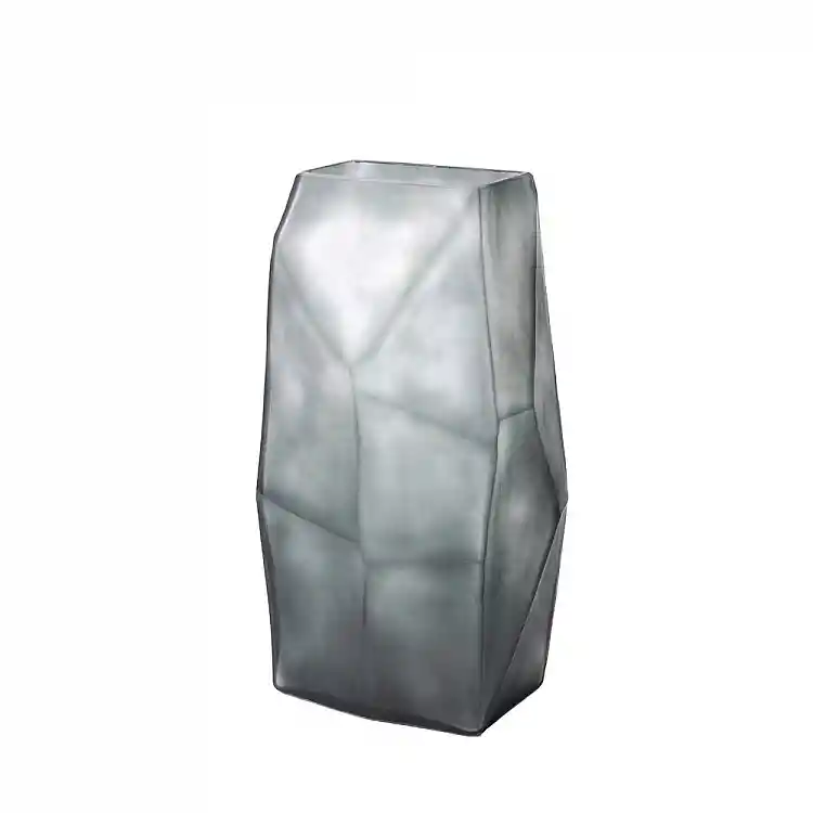 LIBERTA ROCHE GREY ΒΑΖΟ 17x13x31cm ΓΥΑΛΙ ΓΚΡΙ