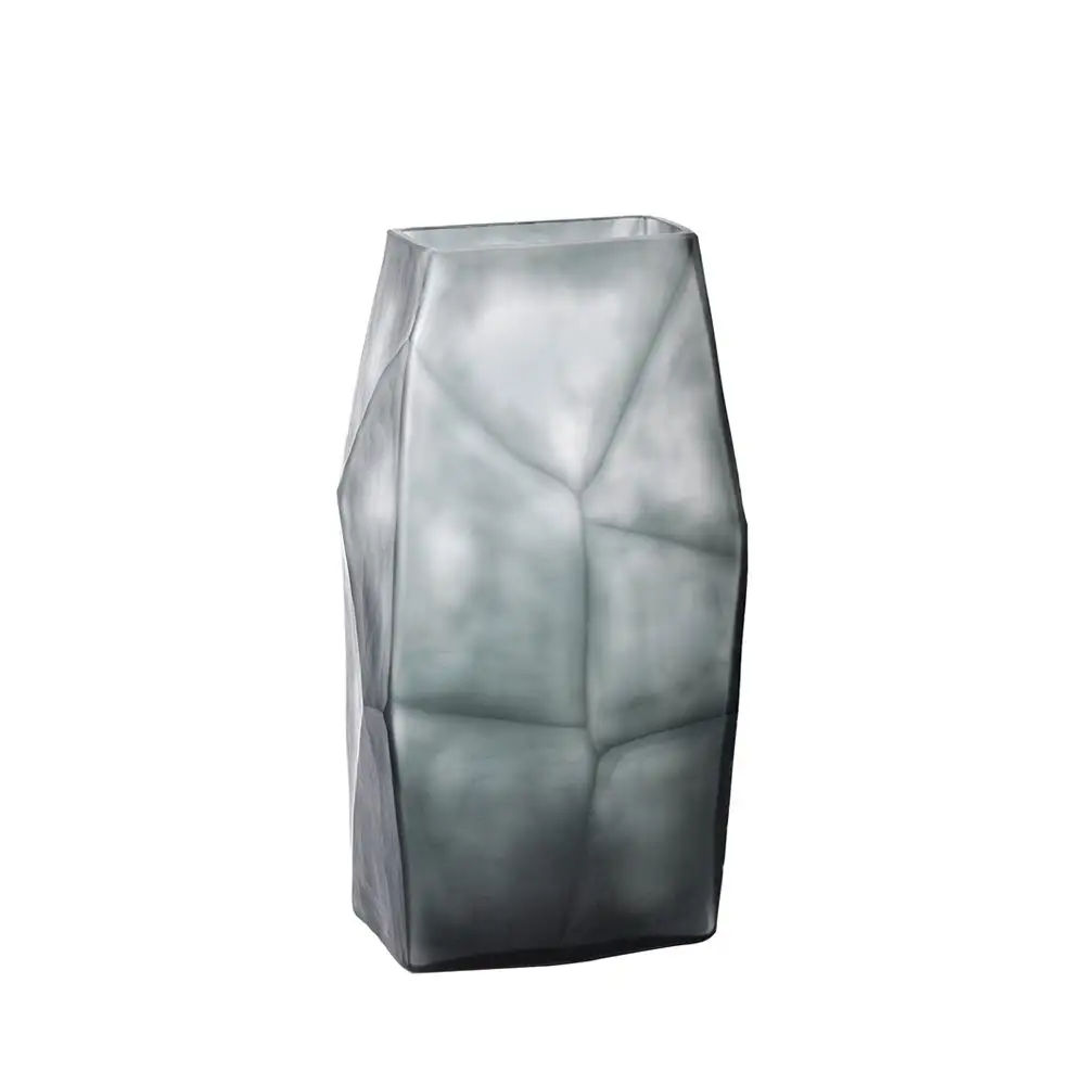 LIBERTA ROCHE GREY ΒΑΖΟ 17x13x31cm ΓΥΑΛΙ ΓΚΡΙ