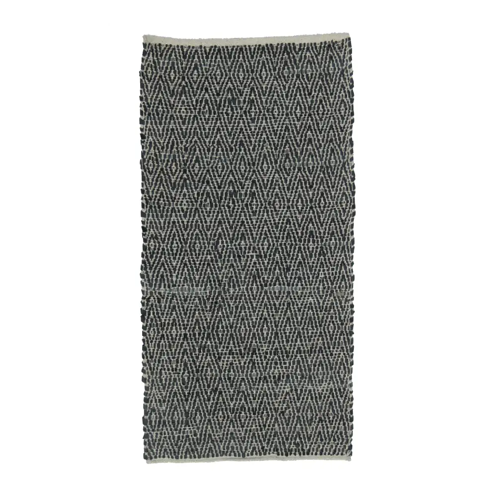 LIBERTA ROMBO ΧΑΛΙ ΔΙΑΔΡΟΜΟΥ 70x150cm ΔΕΡΜΑ ΜΑΥΡΟ ΜΠΕΖ