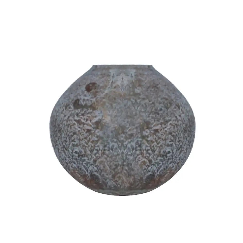 LIBERTA SHANDAR ΒΑΖΟ 18x18x17cm ΓΥΑΛΙ ΓΚΡΙ ΧΡΥΣΟ