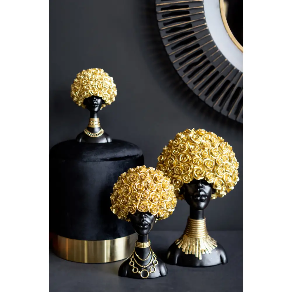 LIBERTA NAEMA 3 ΔΙΑΚΟΣΜΗΤΙΚΗ ΦΙΓΟΥΡΑ 27x15x41cm POLYRESIN ΜΑΥΡΟ ΧΡΥΣΟ