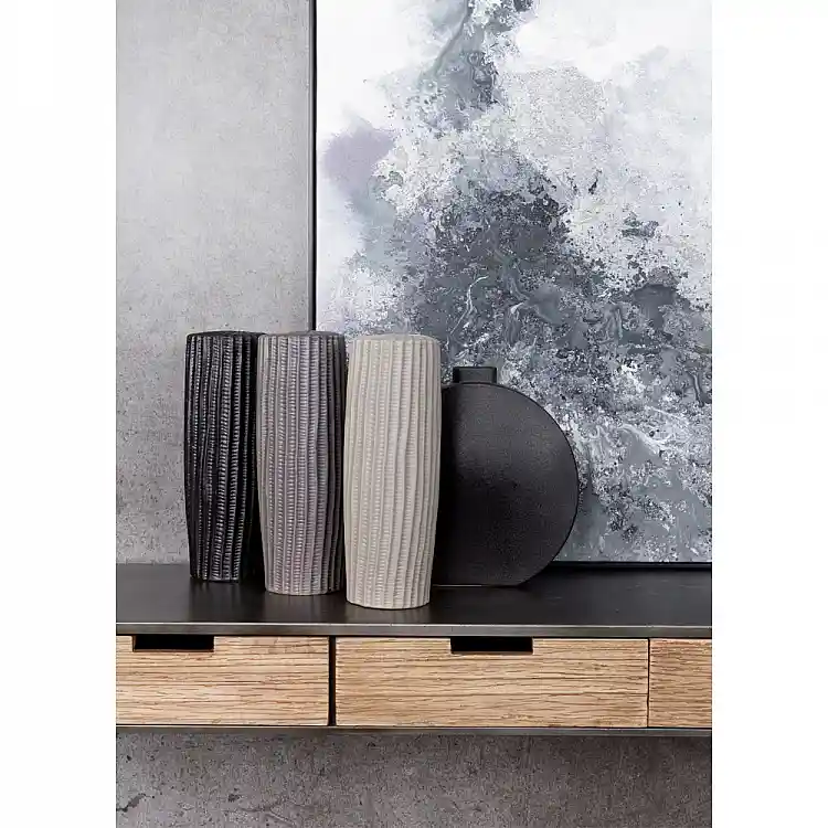 LIBERTA RIGE ΒΑΖΟ 12x12x36cm ΚΕΡΑΜΙΚΟ ΓΚΡΙ ΜΑΤ