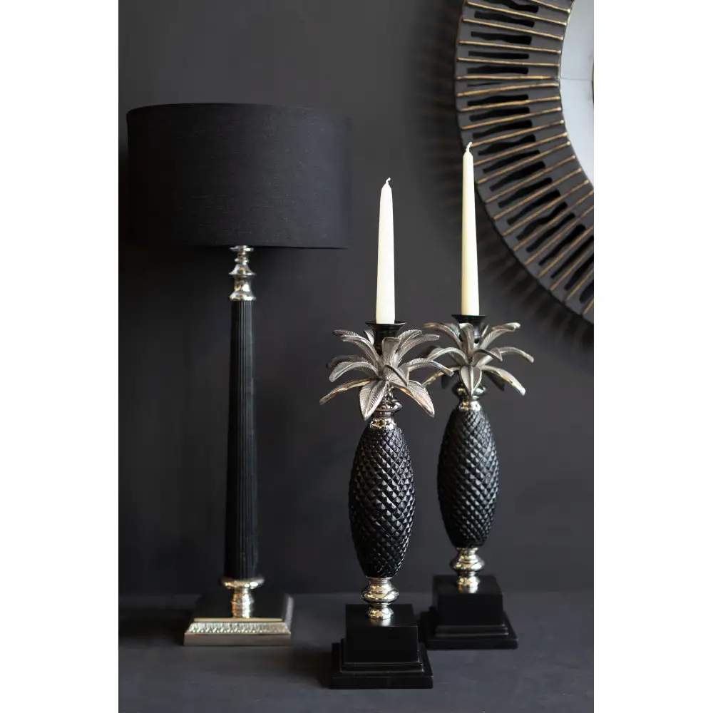 LIBERTA ANANAS ΚΗΡΟΠΗΓΙΟ 13x13x44cm ΜΕΤΑΛΛΟ ΑΣΗΜΙ ΜΑΥΡΟ