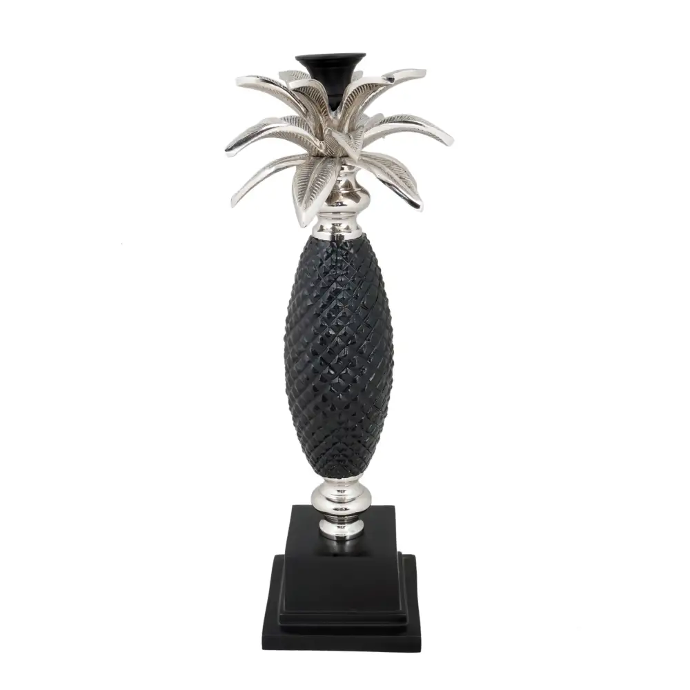 LIBERTA ANANAS ΚΗΡΟΠΗΓΙΟ 13x13x44cm ΜΕΤΑΛΛΟ ΑΣΗΜΙ ΜΑΥΡΟ