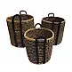 LIBERTA DURUK ΚΑΛΑΘΙ SET 3ΤΜΧ 45x45x45cm SEAGRASS ΦΥΣΙΚΟ ΜΑΥΡΟ HOGLA ROPE