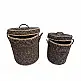 LIBERTA DAMAN ΚΑΛΑΘΙ ΜΕ ΚΑΠΑΚΙ SET 2ΤΜΧ 44x44x45cm SEAGRASS ΦΥΣΙΚΟ ΜΑΥΡΟ