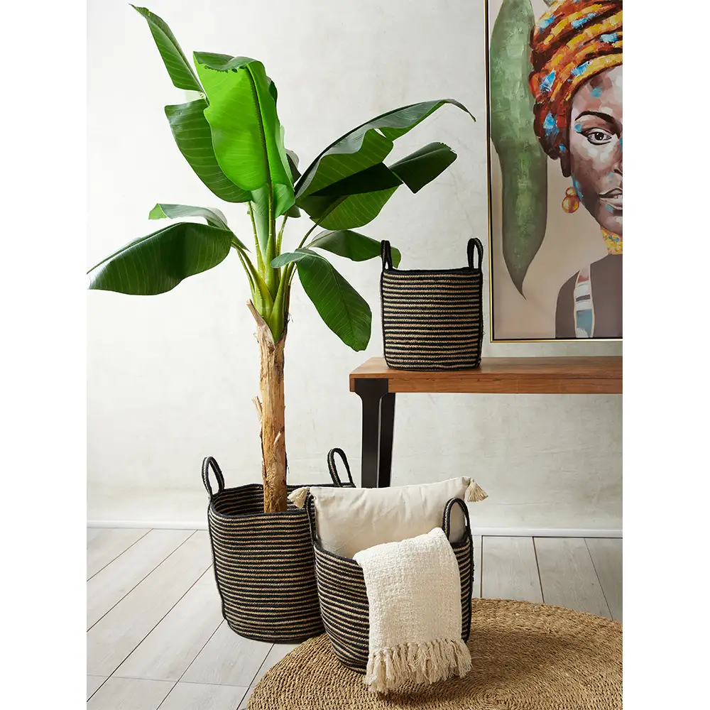 LIBERTA YIRMI ΚΑΛΑΘΙ SET 3ΤΜΧ 40x40x40cm ΓΙΟΥΤΑ ΦΥΣΙΚΟ ΜΑΥΡΟ