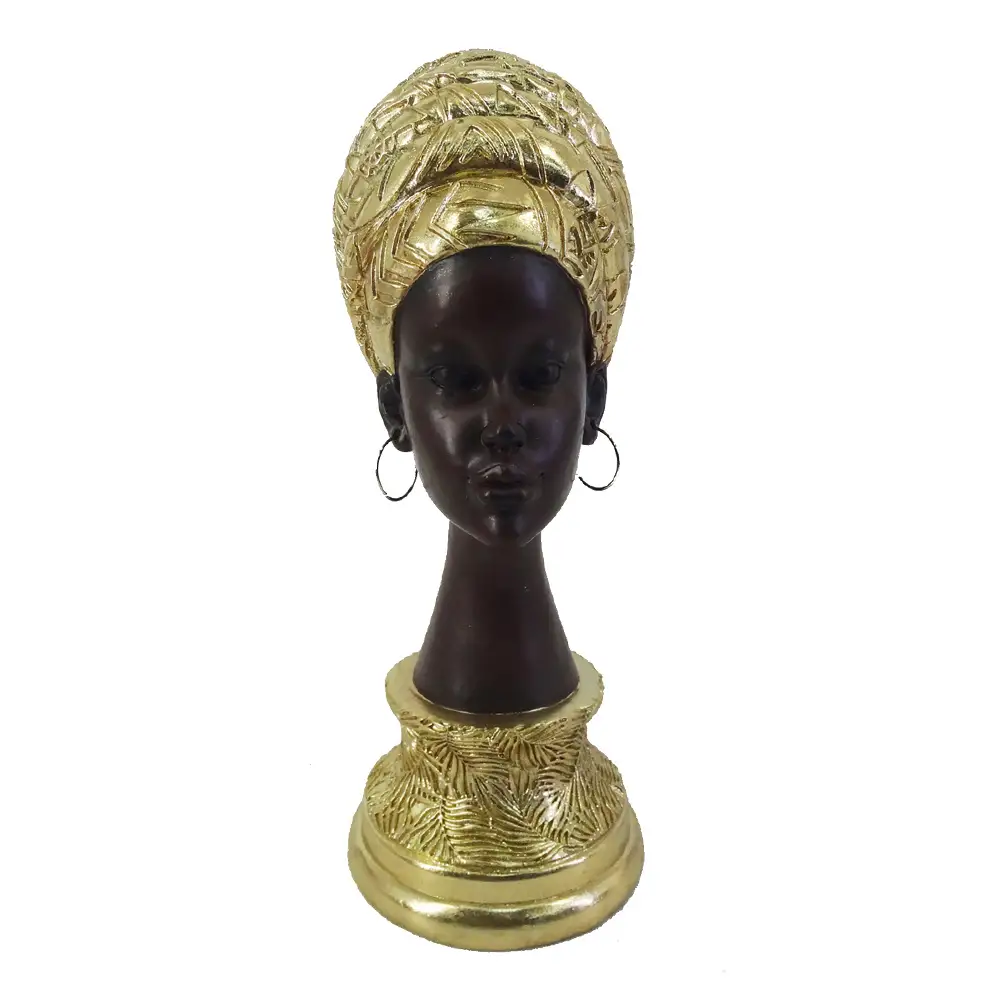 LIBERTA AFRICAN QUEEN ΔΙΑΚΟΣΜΗΤΙΚΗ ΦΙΓΟΥΡΑ 10x15x26cm POLYRESIN ΧΡΥΣΟ ΜΑΥΡΟ