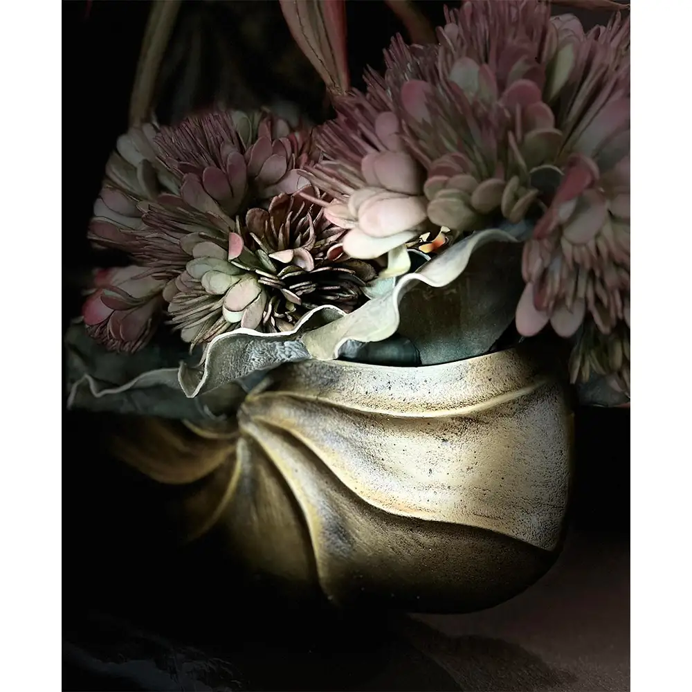 LIBERTA IWA 2 ΒΑΖΟ 39x9x19cm ΑΛΟΥΜΙΝΙΟ ΧΡΥΣΟ ΑΝΤΙΚΕ