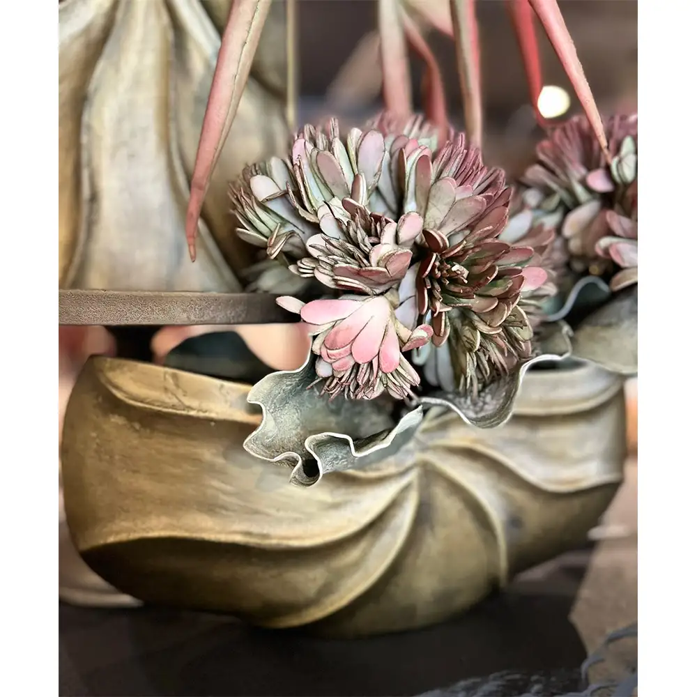 LIBERTA IWA 2 ΒΑΖΟ 39x9x19cm ΑΛΟΥΜΙΝΙΟ ΧΡΥΣΟ ΑΝΤΙΚΕ