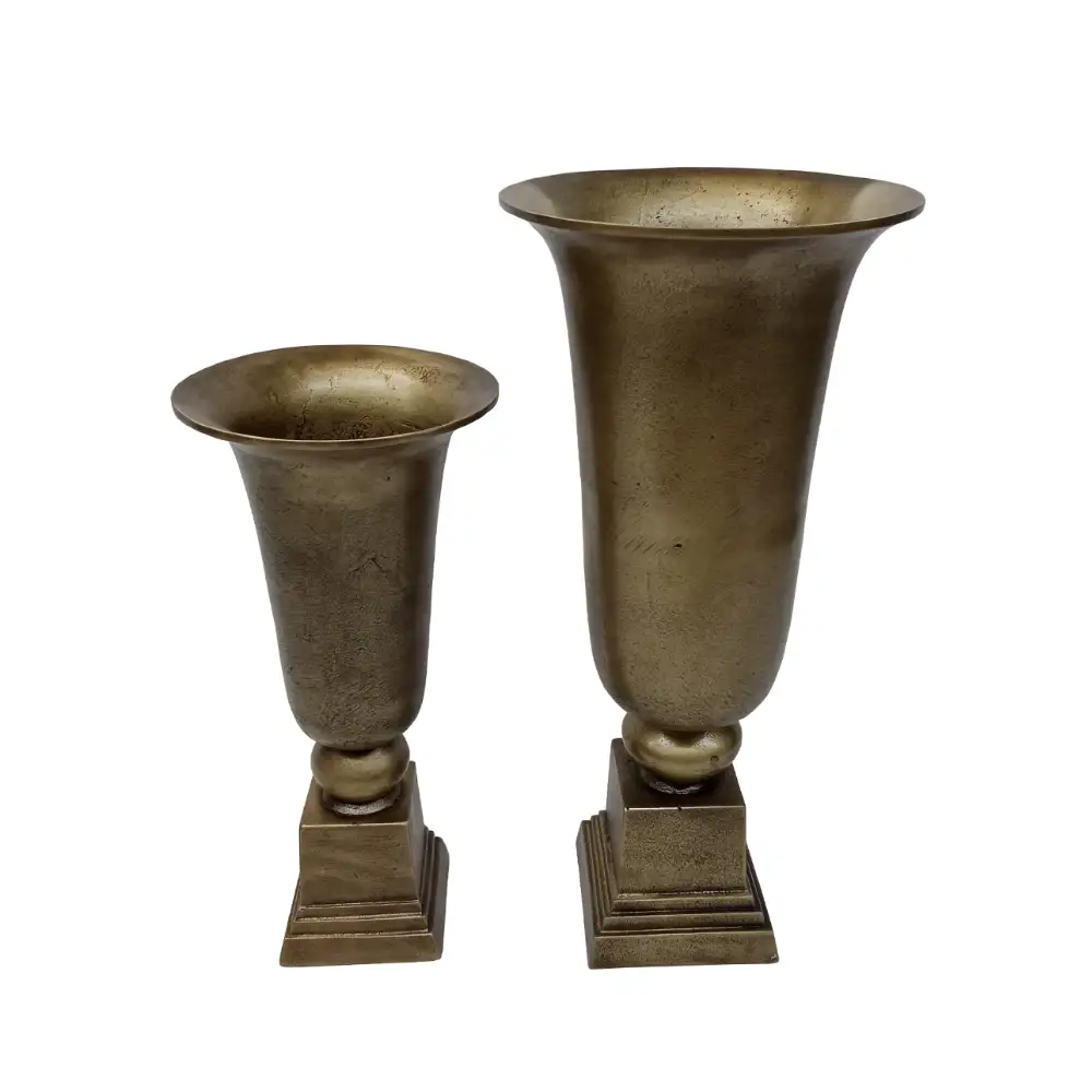 LIBERTA DEVI ΒΑΖΟ ΣΕΤ 2ΤΜΧ 24x24x50cm ΑΛΟΥΜΙΝΙΟ ΧΡΥΣΟ ΑΝΤΙΚΕ