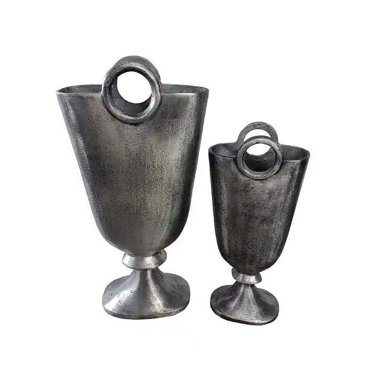 LIBERTA RENGO ΒΑΖΟ ΣΕΤ 2ΤΜΧ 26x14x52cm ΑΛΟΥΜΙΝΙΟ ΑΣΗΜΙ ΑΝΤΙΚΕ