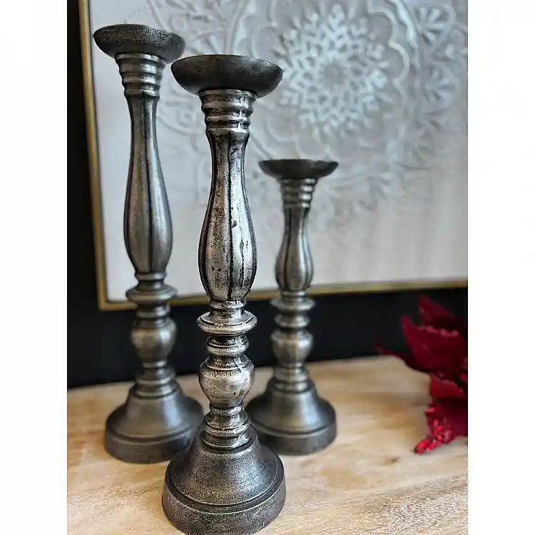 LIBERTA LUSAR ΚΗΡΟΠΗΓΙΟ SET 3ΤΜΧ 11x11x40cm ΑΛΟΥΜΙΝΙΟ ΑΣΗΜΙ ΑΝΤΙΚΕ