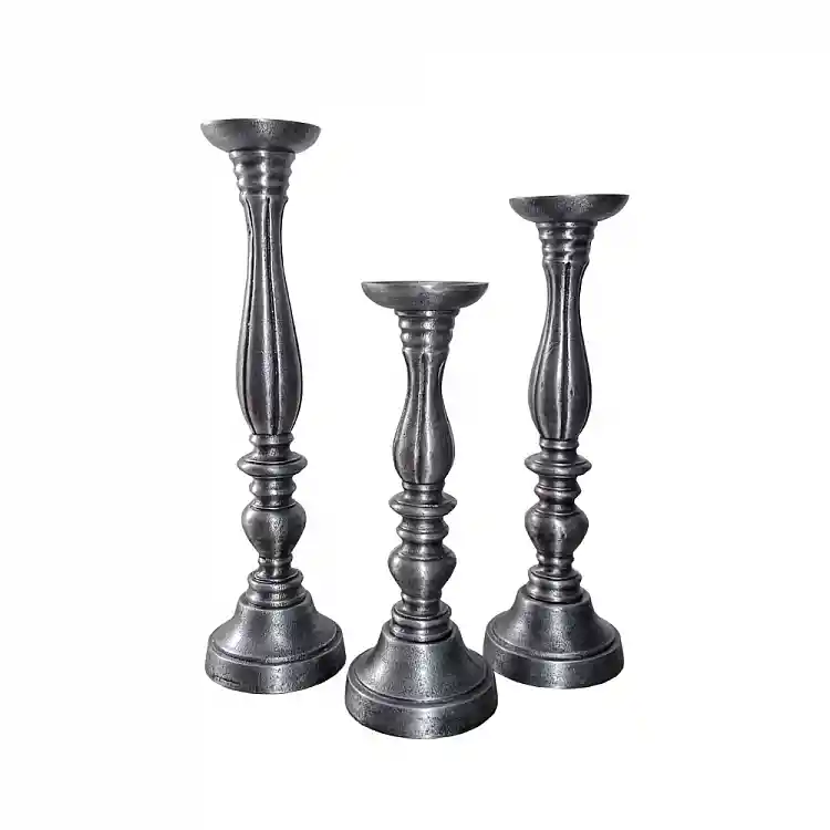 LIBERTA LUSAR ΚΗΡΟΠΗΓΙΟ SET 3ΤΜΧ 11x11x40cm ΑΛΟΥΜΙΝΙΟ ΑΣΗΜΙ ΑΝΤΙΚΕ