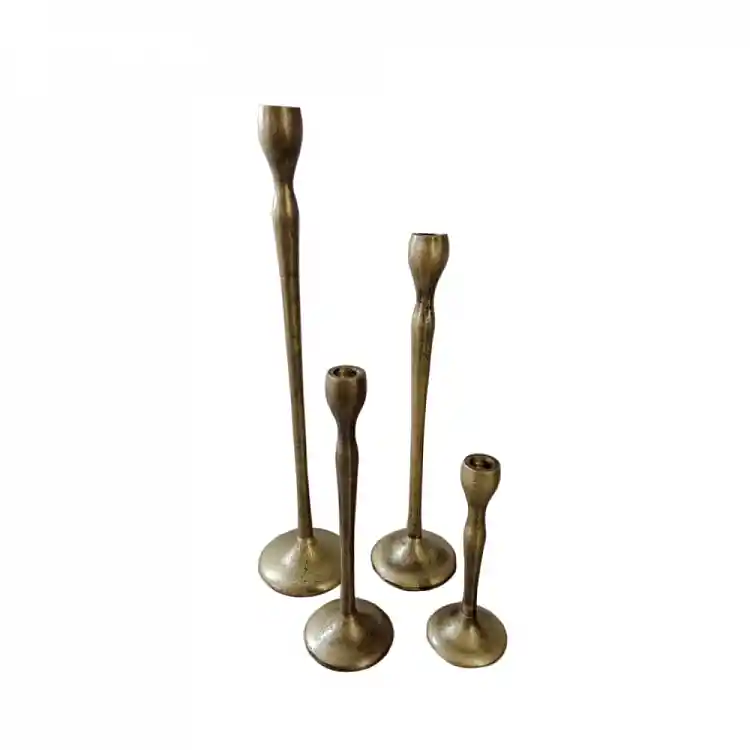 LIBERTA JOLIE ΚΗΡΟΠΗΓΙΟ SET 4ΤΜΧ 13x13x50cm ΑΛΟΥΜΙΝΙΟ ΧΡΥΣΟ ΑΝΤΙΚΕ