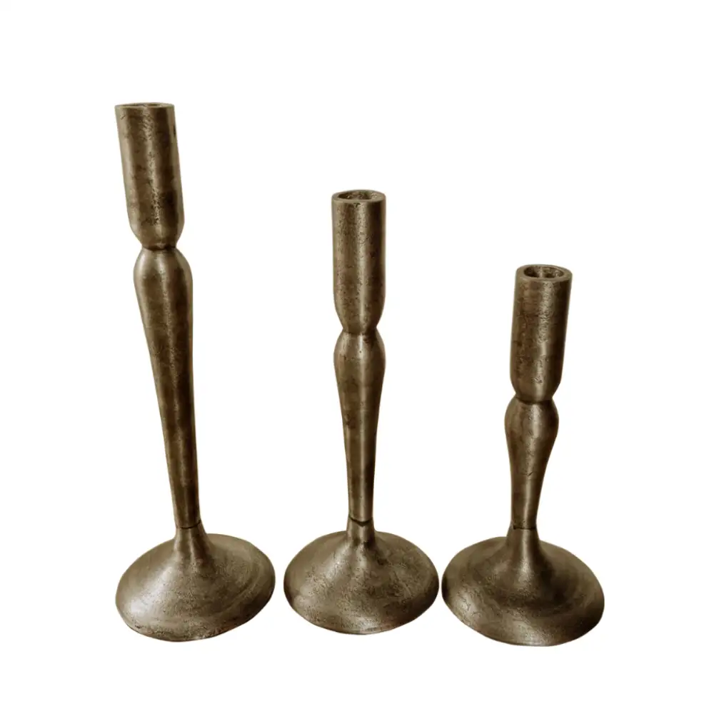 LIBERTA DEMEK ΚΗΡΟΠΗΓΙΟ SET 3ΤΜΧ 10x10x31cm ΑΛΟΥΜΙΝΙΟ ΧΡΥΣΟ ΑΝΤΙΚΕ