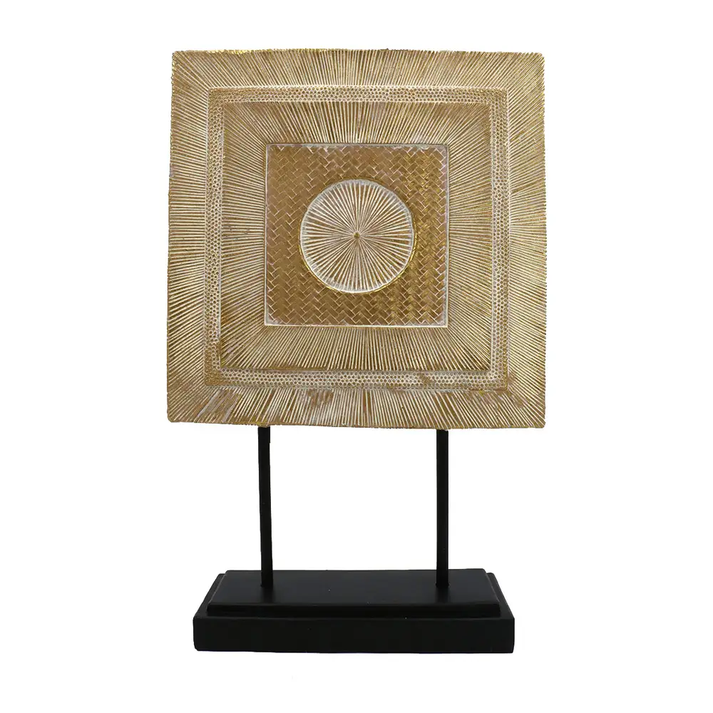 LIBERTA SQUARE DRUM ΔΙΑΚΟΣΜΗΤΙΚΟ TOTEM 26x8x40cm POLYRESIN ΦΥΣΙΚΟ ΜΑΥΡΟ