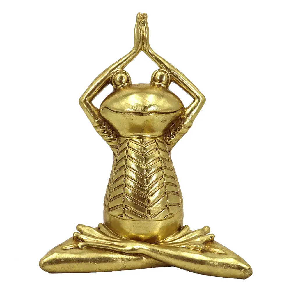 LIBERTA YOGA FROGIE ΔΙΑΚΟΣΜΗΤΙΚΟ ΒΑΤΡΑΧΟΣ 16x11x21cm POLYRESIN ΧΡΥΣΟ