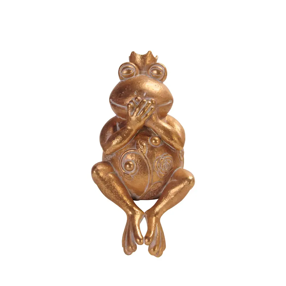 LIBERTA GRENOUILLE ΔΙΑΚΟΣΜΗΤΙΚΟ ΒΑΤΡΑΧΟΣ 11x10x23cm POLYRESIN ΧΡΥΣΟ