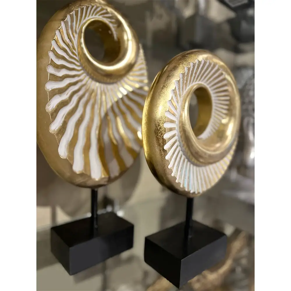 LIBERTA ESPIRAL OVAL ΔΙΑΚΟΣΜΗΤΙΚΟ TOTEM 22x8x42cm POLYRESIN ΧΡΥΣΟ ΜΑΥΡΟ