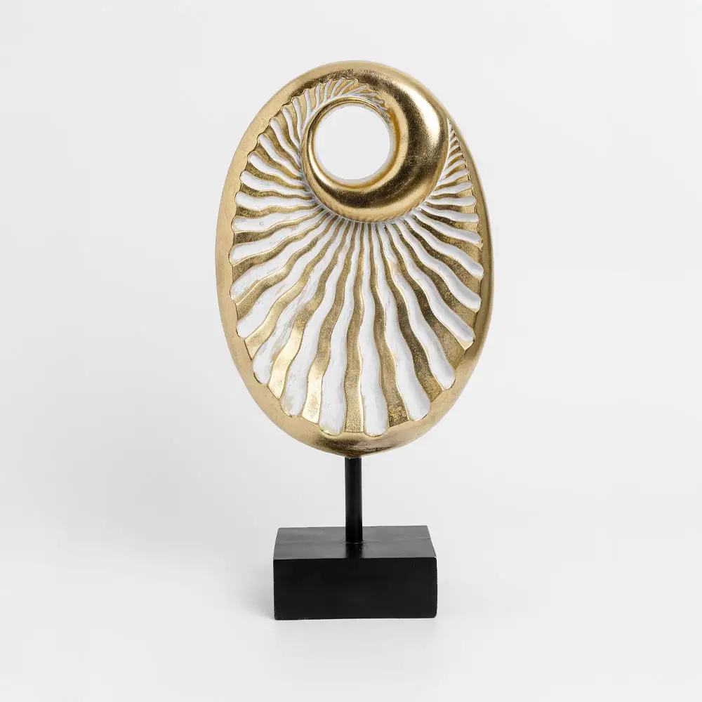 LIBERTA ESPIRAL OVAL ΔΙΑΚΟΣΜΗΤΙΚΟ TOTEM 22x8x42cm POLYRESIN ΧΡΥΣΟ ΜΑΥΡΟ