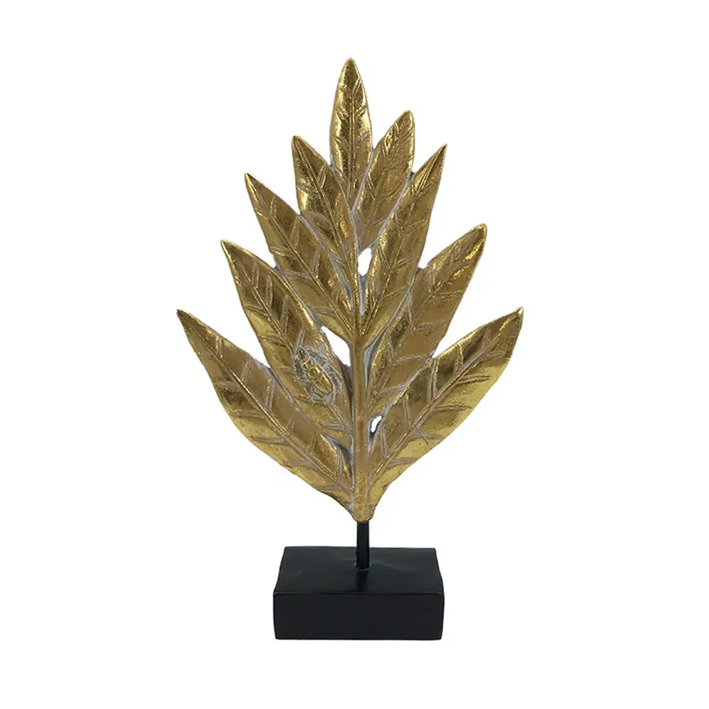 LIBERTA RUOMO ΔΙΑΚΟΣΜΗΤΙΚΟ ΦΥΛΛΟ 15x5x26cm POLYRESIN ΧΡΥΣΟ ΜΑΥΡΟ