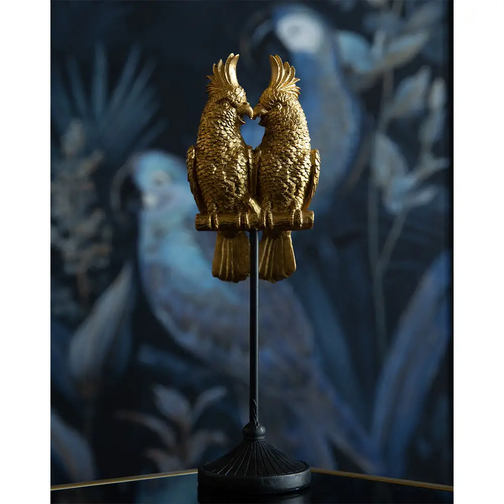 LIBERTA SAMGAI ΔΙΑΚΟΣΜΗΤΙΚΟ ΠΑΠΑΓΑΛΟΣ 10x8x30cm POLYRESIN ΧΡΥΣΟ ΜΑΥΡΟ