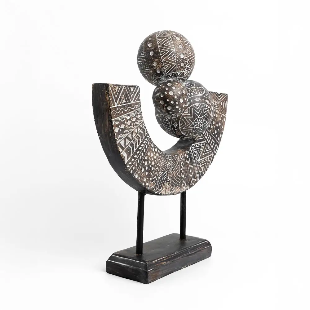 LIBERTA RABIA ΔΙΑΚΟΣΜΗΤΙΚΟ TOTEM 35x10x40cm POLYRESIN ΚΑΦΕ ΜΠΕΖ ΛΕΥΚΟ