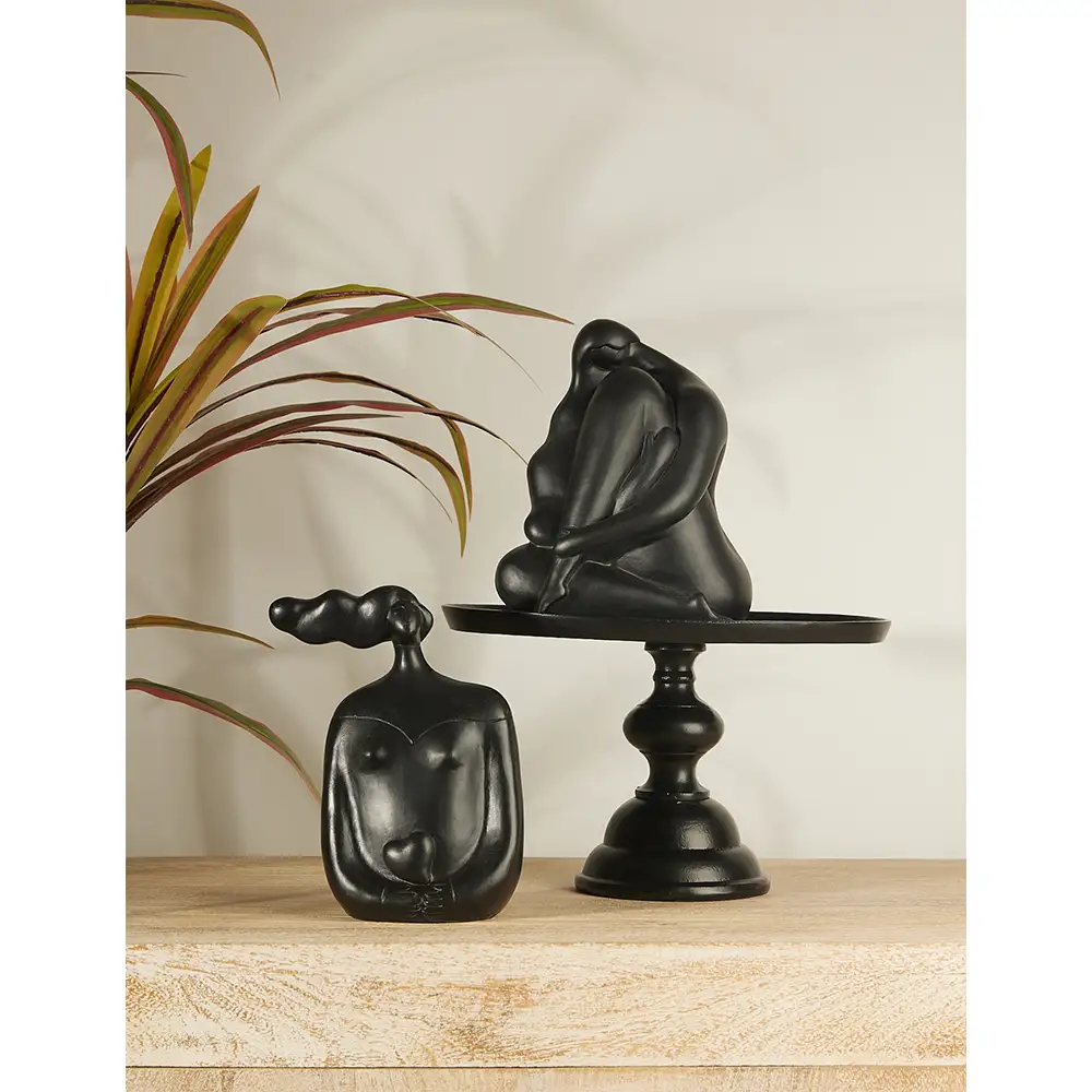 LIBERTA CHEVEU BLACK 2 ΔΙΑΚΟΣΜΗΤΙΚΗ ΦΙΓΟΥΡΑ 17x8x21cm POLYRESIN ΜΑΥΡΟ