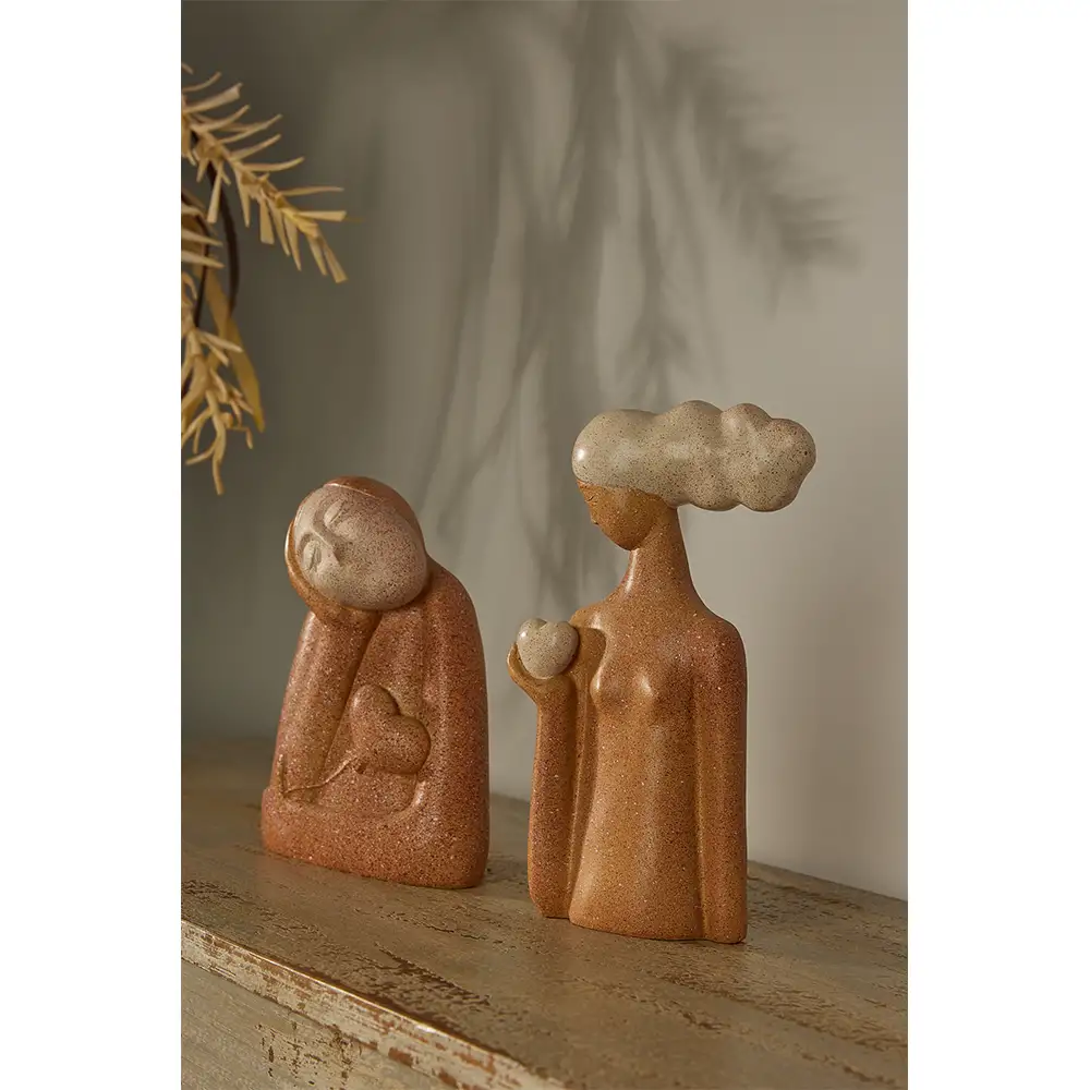 LIBERTA CHEVEU PINK 2 ΔΙΑΚΟΣΜΗΤΙΚΗ ΦΙΓΟΥΡΑ 16x7x29cm POLYRESIN TERRACOTTA ΓΚΡΙ