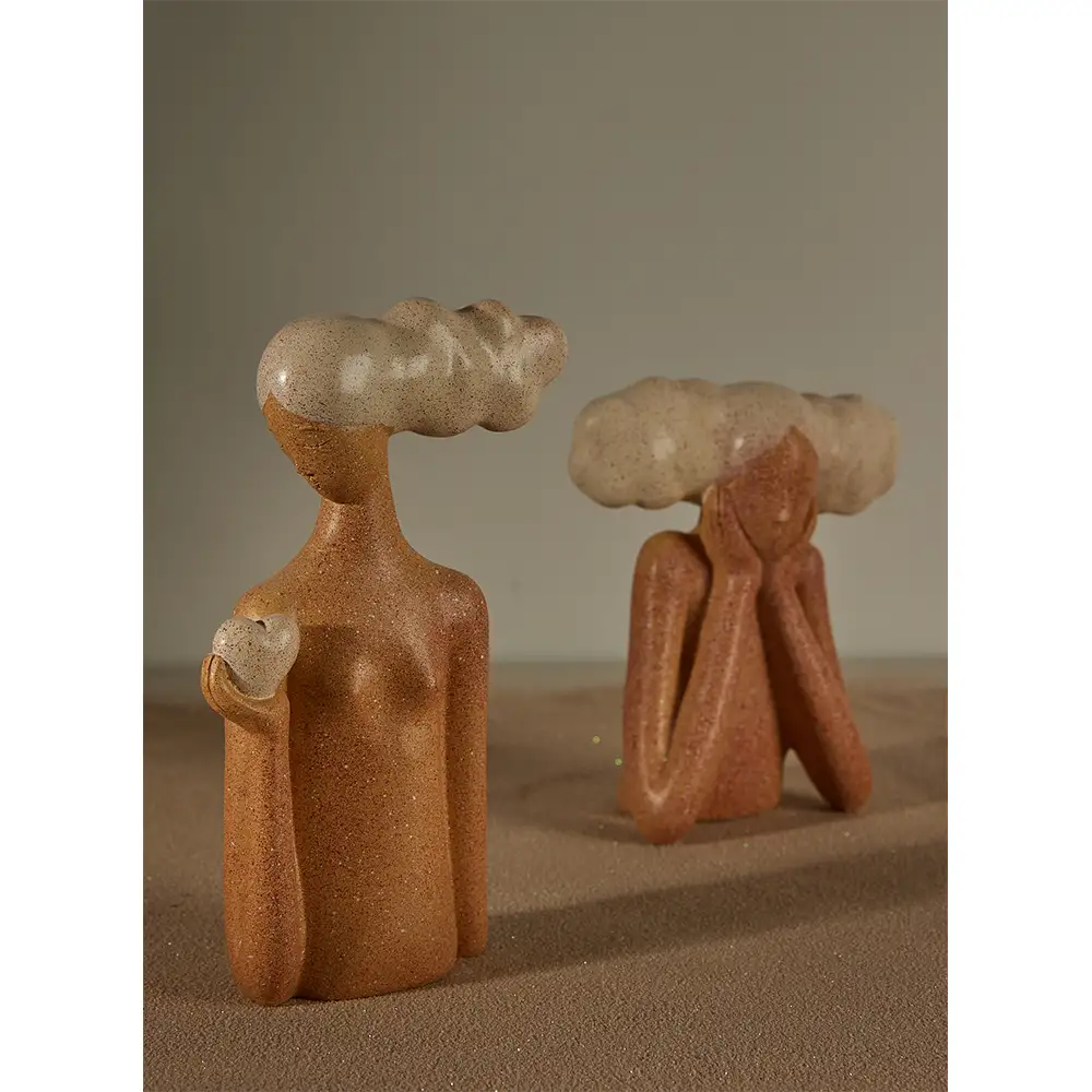 LIBERTA CHEVEU PINK 3 ΔΙΑΚΟΣΜΗΤΙΚΗ ΦΙΓΟΥΡΑ 19x10x21cm POLYRESIN TERRACOTTA ΓΚΡΙ